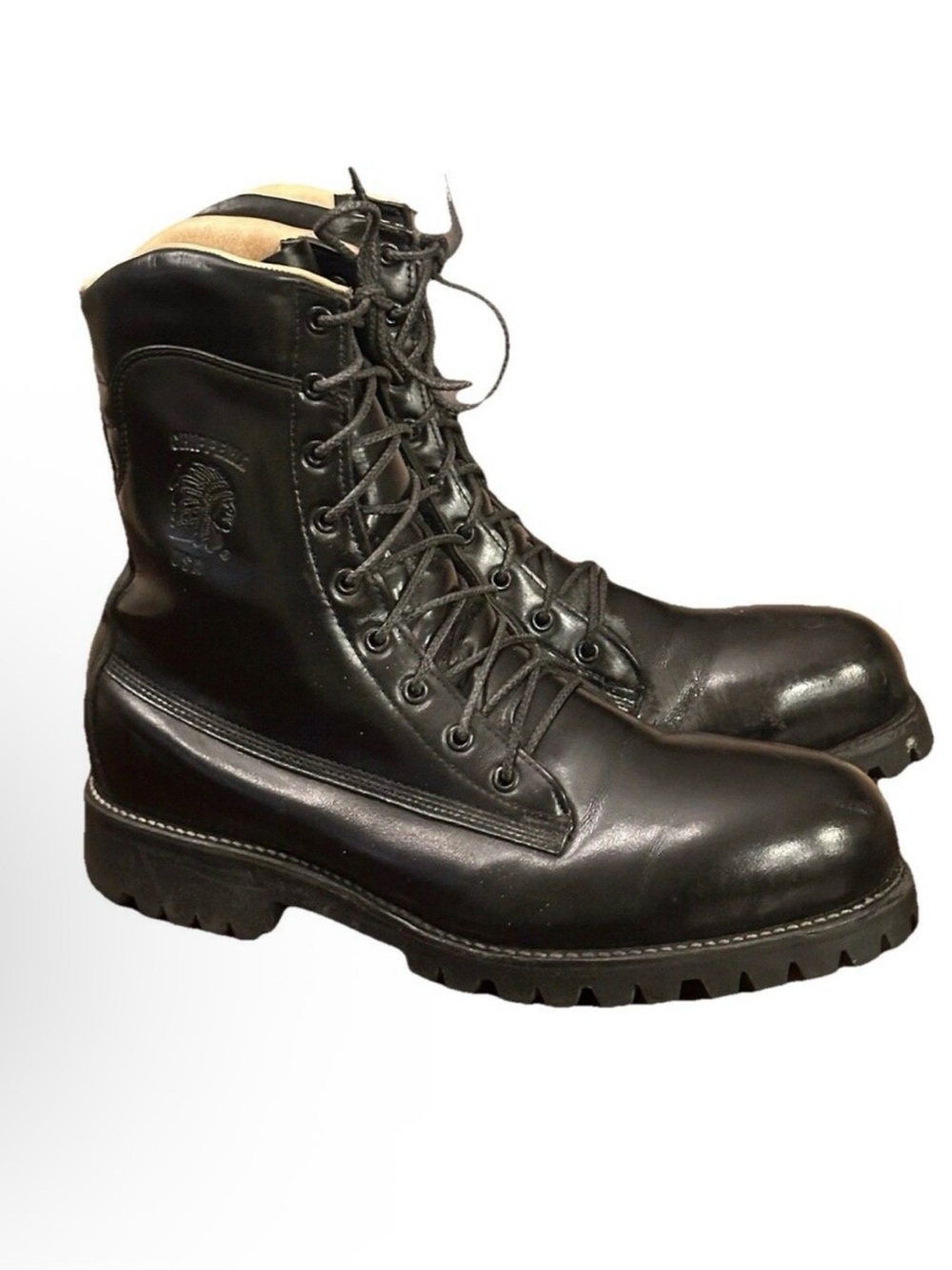 Vintage Chippewa Ruttman Made in USA Steel Toe Paratrooper Vibram Boots 10.5 EE